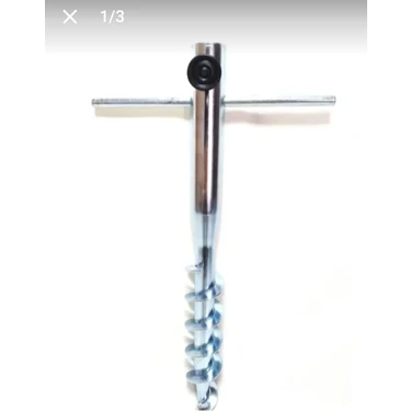 Çetinel Metal Plaj Şemsiye Kazığı Yuvarlak Şemsiye İçin Sağlam Burgulu