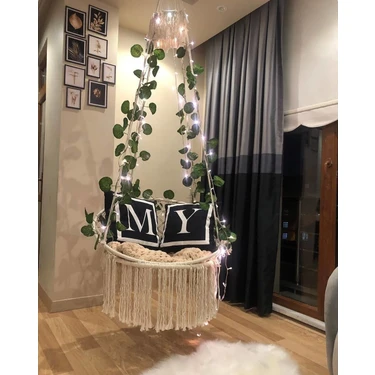 Aslan Butik Makrome Özel Örgü Salıncak Hamak Pamuk İp 60 x 80