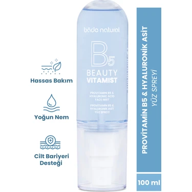 Bade Natural Beauty Vitamist Provitamin B5 & Hyaluronik Asit Yüz Spreyi 100 ml Tüm Cilt Tipleri
