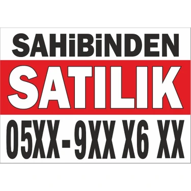 Sahibinden Satılık Afişi - Dayanıklı Pvc Malzeme - Dış Mekan Uyumlu - Satılık Ev Araba Dükkan Ilan