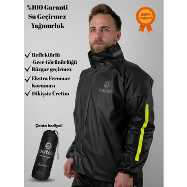 Outdo Motorcu Yağmurluk %100 Su Geçirmez Alt Üst