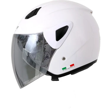 Sway Sw 700 Yarım Kask Beyaz Renkli CE Uygunluk Sembolü ile ABS Malzeme