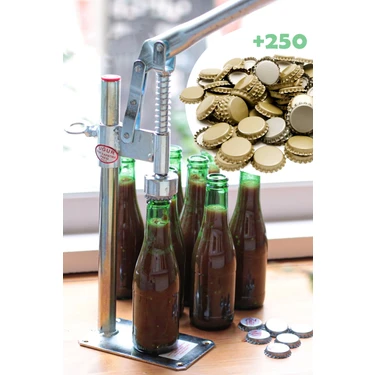 Morpanya Şişe Kapatma Aleti Soda Gazoz Şişe Kapak Kapatma Makinesi 250 Adet Kapak