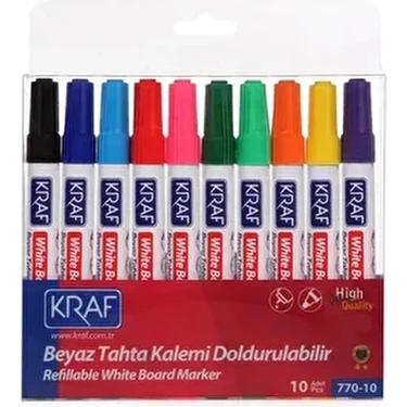Artline Kraf Doldurulabilir Beyaz Tahta Kalemi 10'lu Set 770-10 Çok Renkli Kalemler