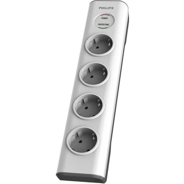 Philips SPN7040WA/62 Dörtlü Akım Korumalı Prız 3680 W 16 A 2m Kablo Özellikleriyle Güvenli