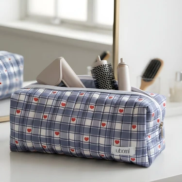 Ubomi Petty Ekose Kalpli Airwrap Ve Tüm Saç Şekillendiriciler İçin Seyahat Ve Kişisel Bakım Çantası