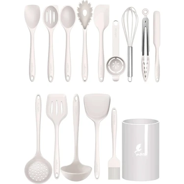 Trigona Isıya Dayanıklı Yanmaz Yapışmaz Silikon Spatula Seti 15 Parça