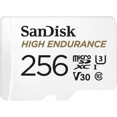 Sandisk High Endurance 256GB 100/40MB/S Microsdxc C10 V30 Adaptörlü Hafıza Kartı