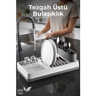 Nandy Home Pratik Tezgah Üstü Bulaşıklık - Dayanıklı Plastik