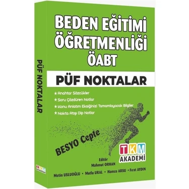 TKM Akademi 2022 ÖABT Beden Eğitimi Öğretmenliği Püf Noktalar Ders