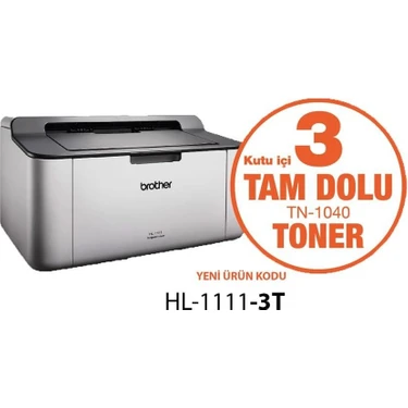 urfakent bilişim ve medya danışmanlık Brother HL-1111-3T Mono Lazer Yazıcı (3 Tam Dolu