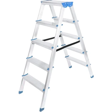 Toyigoo 5+5 Çift Basamaklı Alüminyum Metal Merdiven Yükseklik = 115CM Baş Genişlik = 8cm (4887)