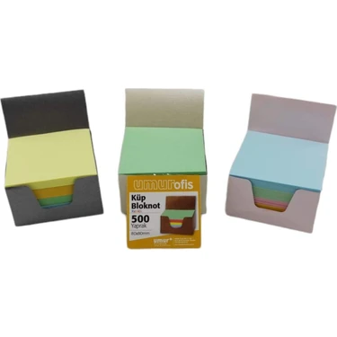 Umur 3 Adet Renkli Küp Blok 8 X 8 cm (500 x 3 Lü  Avantajlı