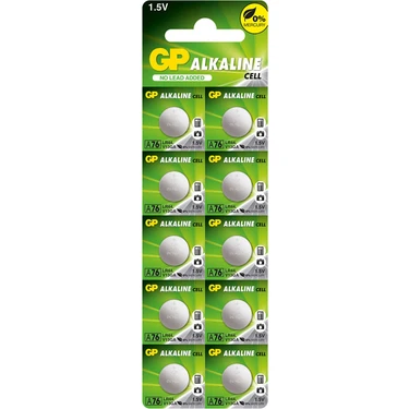 GP GPA76-2C10 LR44 AG13 Alkalin Düğme Pil 10'lu
