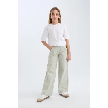 DeFacto Wide Leg Geniş Paça Jean Pantolon Kız Çocuk
