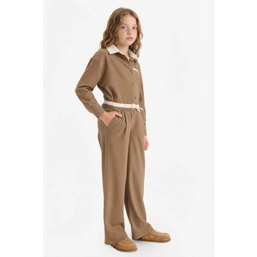 DeFacto Beli Lastikli Wide Leg Pantolon Kız Çocuk