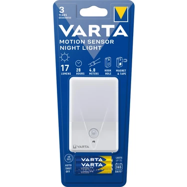 Varta Hareket Sensörlü Gece Aydınlatması Tekli Paket 3 Adet AAA İnce Kalem Pil