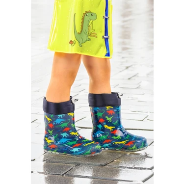 Kiko Kids Savana Su Geçirmez Erkek Çocuk Yağmur Çizmesi Lacivert -