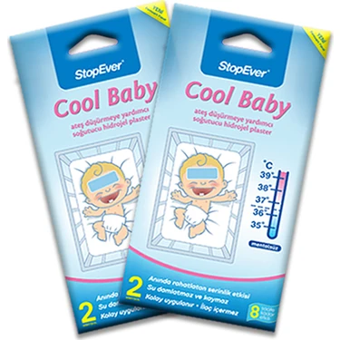 Stopever Coolbaby Soğutucu Hidrojel Plaster- 4 Adet (2x2'li Ekonomik