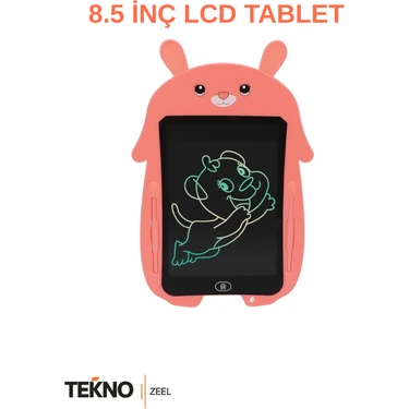 Teknozeel Pembe Tavşan Tasarımlı 8.5 Inç LCD Çizim ve Yazı Çocuk