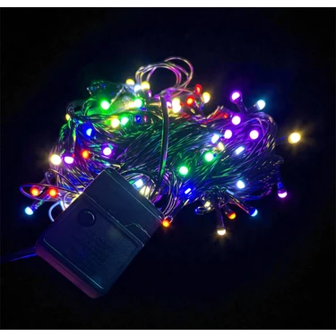 baytoptan 10 Metre 100 LED Damla Uçlu Rgb Işık Siyah