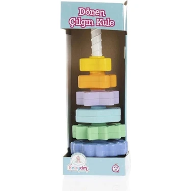 Babycim Eğitici Renkli Dönen Kule Montessori Uyumlu Oyun 18 Ay+ Yaş Grubu