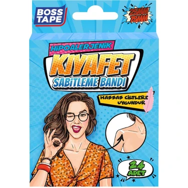 Boss Tape 24'lü Kıyafet Sabitleme Bandı Dekolte Elbise Gelinlik Straplez