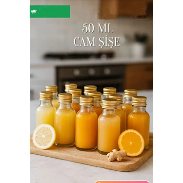 Dercam 12 Adet Şeffaf Cam Shot Şişesi Sızdırmaz Gold Metal Kapaklı Koku Süs Çok Amaçlı Şişe