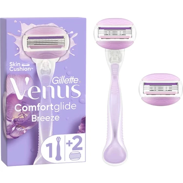 Gillette Venus Comfort Glide Breeze Tıraş Makinesi + 2 Adet Yedek