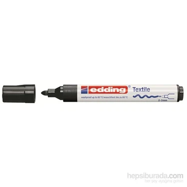 Edding Kumaş Boyama Kalemi Siyah 2-3mm Çizgi Kalınlığı Işığa Dayanıklı Su Bazlı