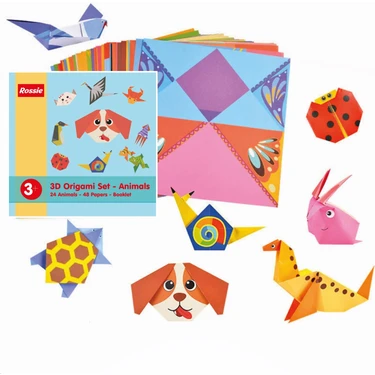 Rossie Origami Seti - 3 Boyutlu Hayvanlar - 48