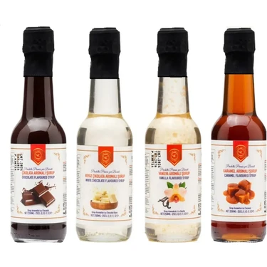 Nish Coffee Vanilya, Karamel, Beyaz Çikolata, Çikolata Aromalı Şurup 4X250 ml - Pet