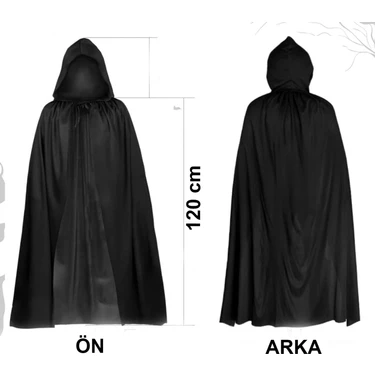 Marsilyan Siyah Uzun Pelerin 120 cm