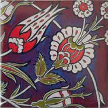 Kütahya Çini Sanayi 10X10 cm Çini Desenli Çini Seramik