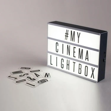 Alife Cinematic Harflerle Işıklı Mesaj Veren Pilli Light Box LED Pano A4