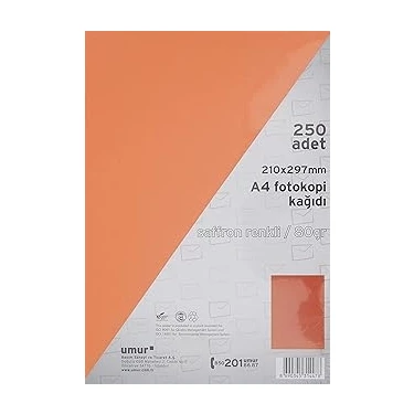 Starseven Umur A4 Renkli Fotokopi Kağıdı, Saffron, 250