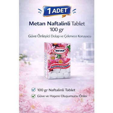Uravas Store Metan Naftalinli Tablet 100 gr Güve Önleyici Dolap ve Çekmece Koruyucu 1