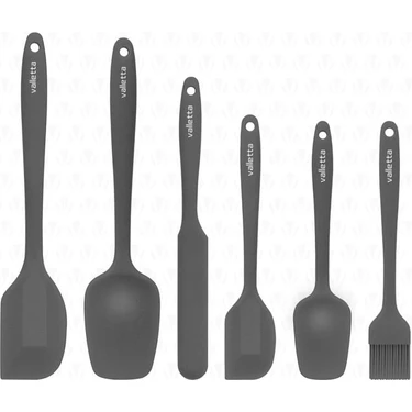 Valletta Drongo Isıya Dayanıklı Yanmaz Yapışmaz Silikon Spatula Seti 6 Parça
