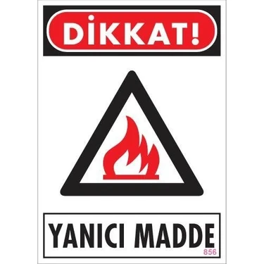 Aesco Mey Ithalat® Dikkat Yanıcı Madde Uyarı Levhası 25X35
