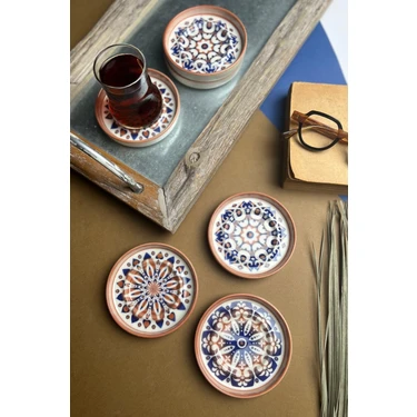 Tabak Evi Porselen Mozaik Red Sefa 6 Lı Çay Tabağı