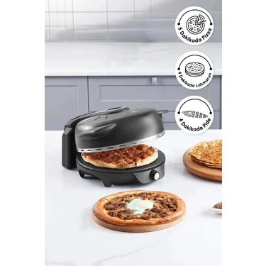 Karaca Gastro 10 in 1 Pizza Lahmacun ve Tandır Ekmeği Makinesi Biodiamond Matte