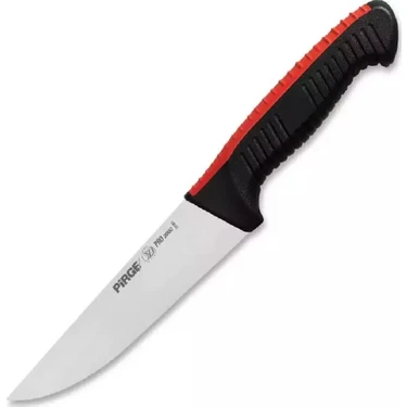 Pirge Pro 2002 Süper Tutuş Kasap Bıçağı No:2 16.5 cm Çift Renkli Kanallı Kırmızı-Siyah