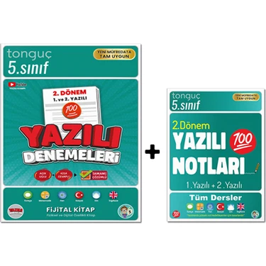 Tonguç Akademi 5. Sınıf 2. Dönem 1 ve 2. Yazılı Denemeleri - 5. Sınıf 2. Dönem 1 ve 2. Yazılı