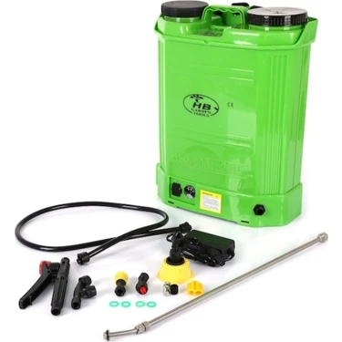 HB Garden Tools 16 Lt Şarjlı Turbo İlaç Pompası - Dayanıklı Hava Bölmeli, 120 cm Hortum ve 60 cm