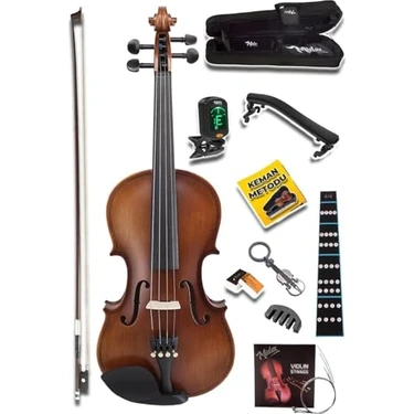 Midex LMA-644-PAK Profesyonel Keman 4/4 Tam Boy (Yastık Tuner Susturucu Yedek Tel Çanta Yay Reçine