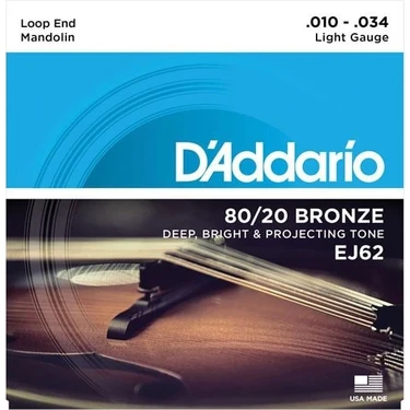 D'addario EJ62 Phosphor Bronze Serisi Mandolin Tel Seti (80/20