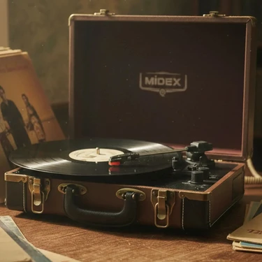 Midex Mtx-101BN Nostaljik Retro Pikap Plak Çalar Şarjlı ve