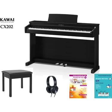 Kawai CX202 Siyah Dijital Piyano Seti (Tabure,kulaklık,ödüllü Eğitim