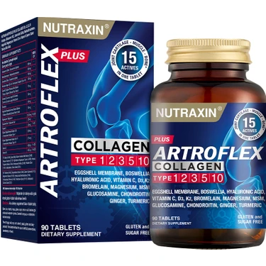 Nutraxin Artroflex Plus Collagen Tip 1 2 3 5 10 90 Tbl Magnezyum Bromelain Yumurta Kabuğu
