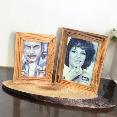 Doğal Ahşap 2'li Dikey Dekoratif Fotoğraf